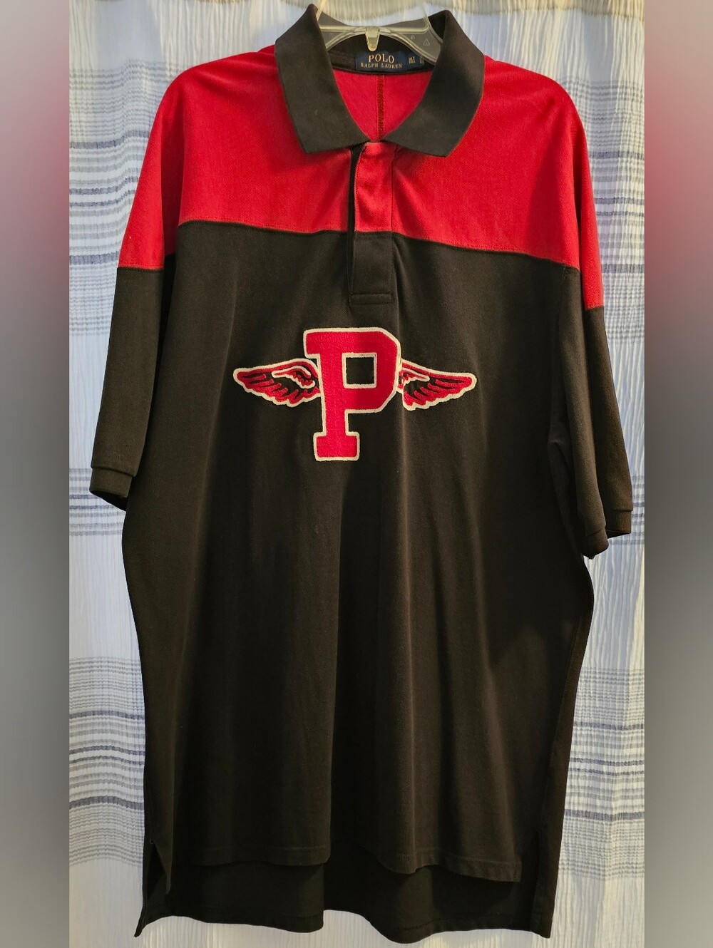 Polo by Ralph Lauren Black and Red Winged 'P' Rugby Polo